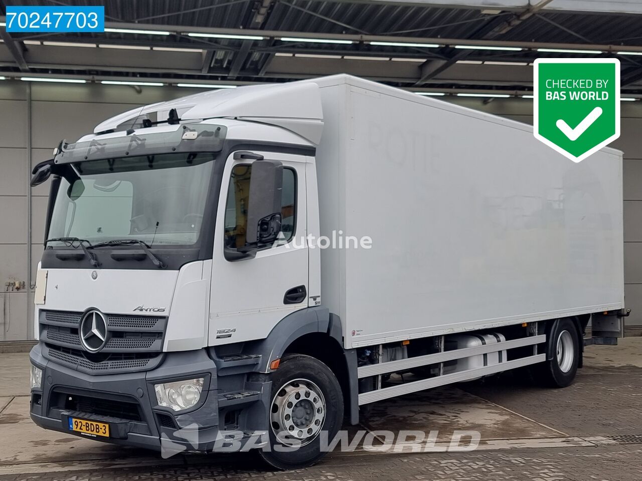 شاحنة مقفلة Mercedes-Benz Antos 1924 4X2 19tons NL-Truck 2000kg Ladebordwand Euro 6