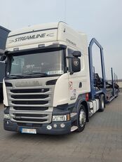 شاحنة نقل السيارات Scania R450 + العربات المقطورة شاحنة نقل السيارات