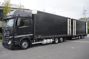 شاحنة ذات أغطية جانبية Mercedes-Benz Actros 2545 Bigspace E6 Transit Set 120m3 + مقطورة ستارة