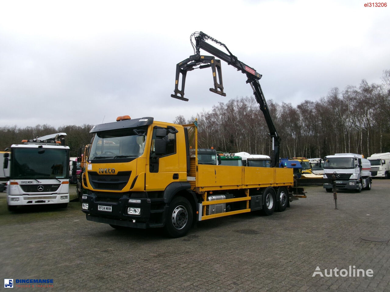 شاحنة مسطحة IVECO Stralis 310 6x2 Euro 6 + Atlas 129.3V A11 crane