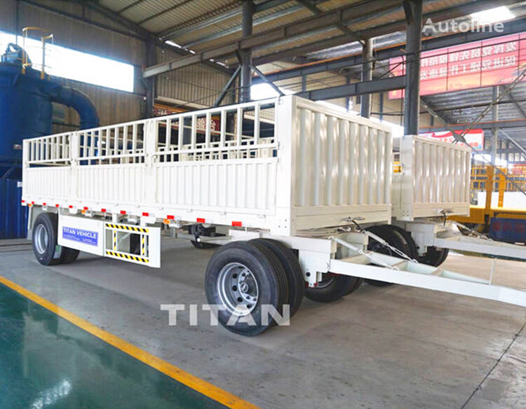 جديدة العربات نصف المقطورة شاحنة نقل الحبوب TITAN Drawbar Full Fence Cargo Trailer for Sale - W