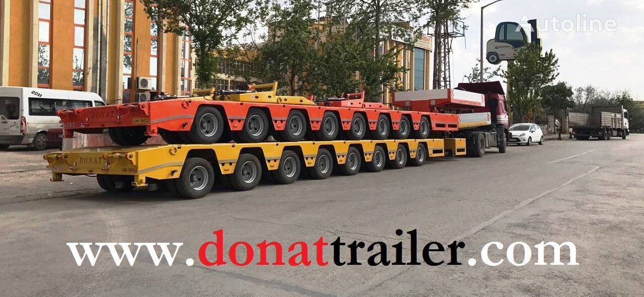 جديدة العربات نصف المقطورة عربة مقطورة مسطحة منخفضة Donat 8 axle Heavy Duty Extendable Lowbed