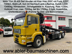 نظام الكابلات MAN TGA 26.400 Seilabroller mit Kran Hiab