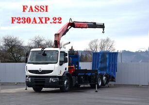 شاحنة نقل السيارات RENAULT Premium 320 DXI 6x2 Darus járműszállító rámpával cs FASSI F 230A